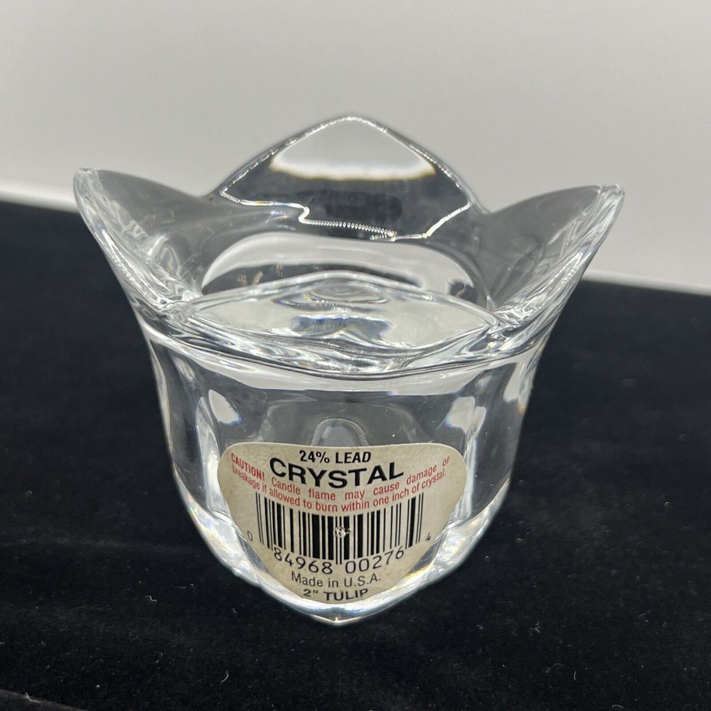 USA 24% Lead Crystal Tulip Candle‎ Holders Votive/Tealite 3.2x2.7"